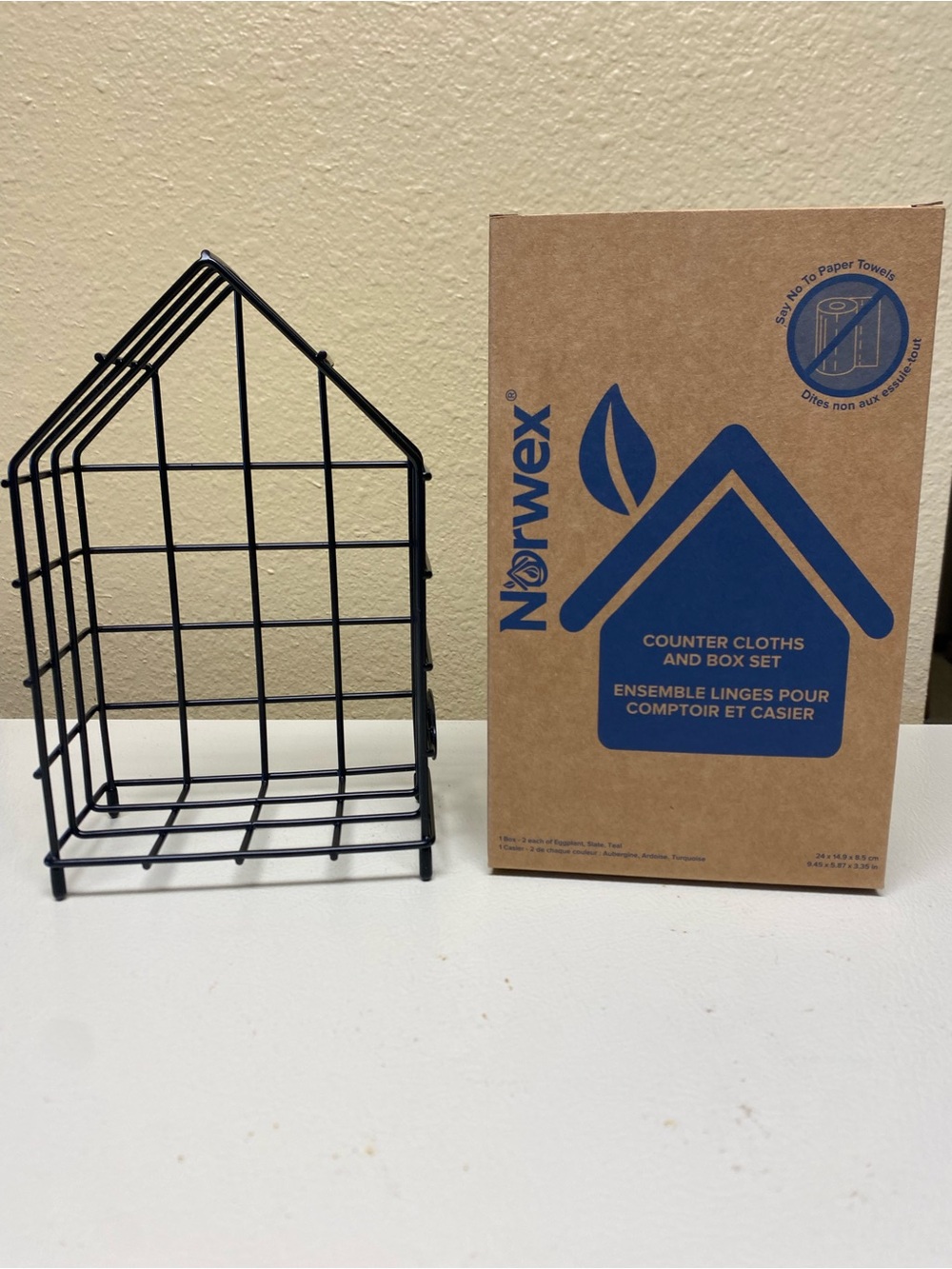 Norwex Counter Cloth Holder House with Box - cloths NOT included